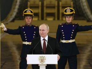 Präsident Wladimir Putin liebt das Zeremoniell im Großen Kremlpalast. Hier bei der feierlichen Akkreditierung von Botschaftern. (Archivbild)